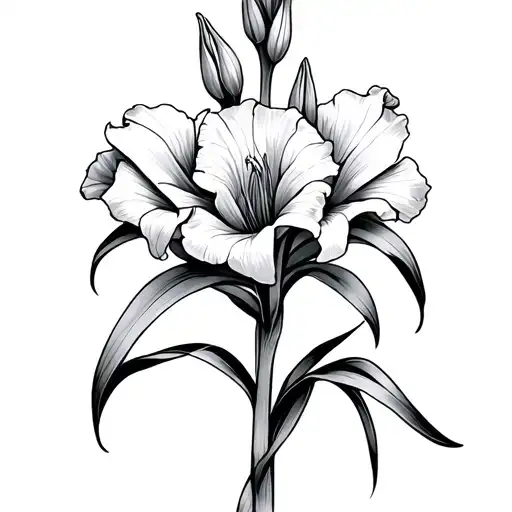 Gladiolus Fine Line tattoo design idea