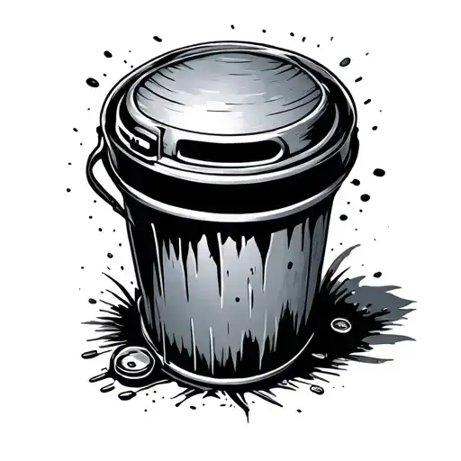 Really ugly trash can tattoo design idea