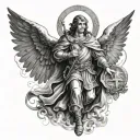 Christian tatto considering St. Gabriel. St.Michael. St. Cyprian tattoo design idea
