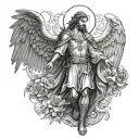 Christian tatto considering St. Gabriel. St.Michael. St. Cyprian tattoo design idea