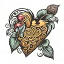 fingerprint heart tattoo design idea