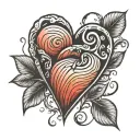 fingerprint heart tattoo design idea