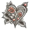 fingerprint heart tattoo design idea