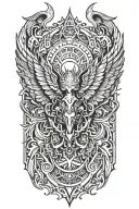 angle with wings coming downwards tattoo design idea