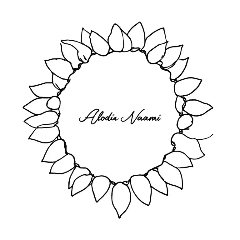 "Alodia Naomi" Sunflower chain tattoo design idea