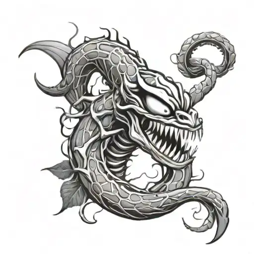 women venom tattoo design idea