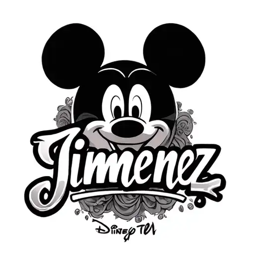 "Jimenez " mickey mouse ears outline tattoo design idea