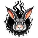 fire rabbit virgo tattoo design idea