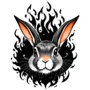 fire rabbit virgo tattoo design idea