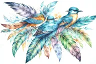 Feathers turning into Birds tattoo design idea