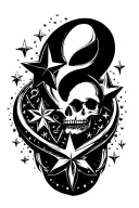 chrome hearts with stars shining tattoo design idea