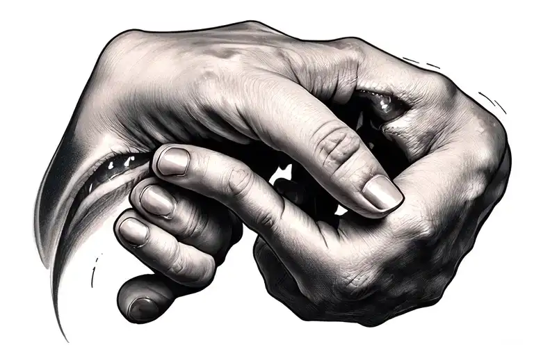 Lesbian hand choking tattoo design idea