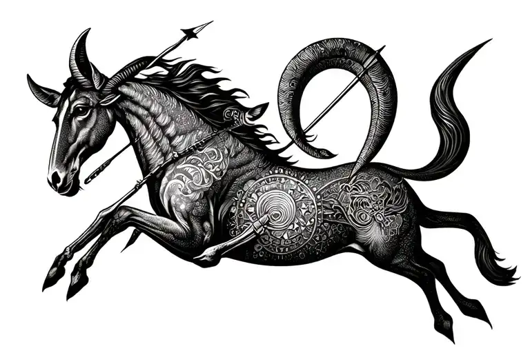 Sagittarius and aries combined tattoo tattoo design idea