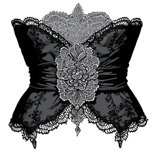 lace garter tattoo design idea