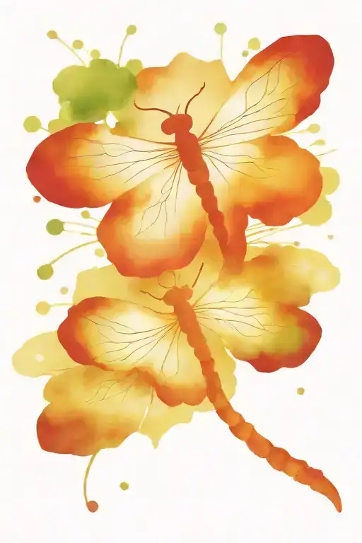 4 leaf clover with dragonflies pain hatred grief tattoo design idea