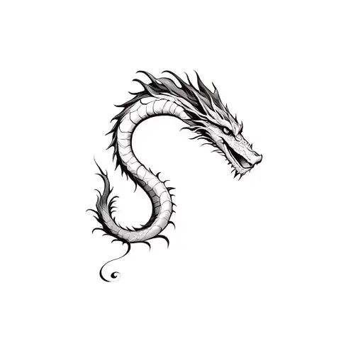 western black dragon full body  tattoo design idea