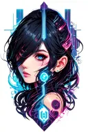 cyber sigilism tattoo design idea