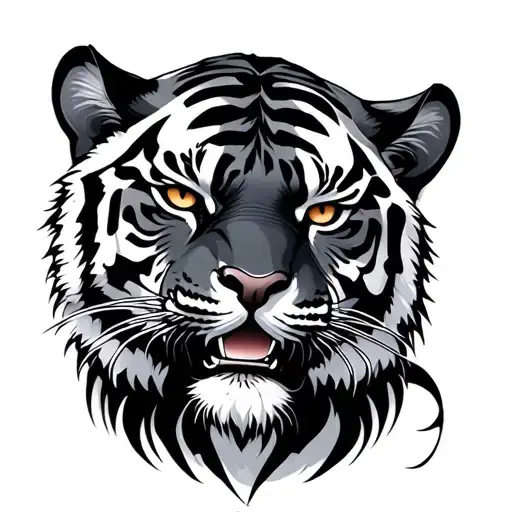 black tiger japanese style tattoo design idea