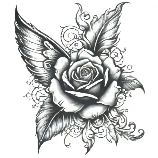 loss grief tattoo design idea