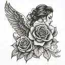 loss grief tattoo design idea