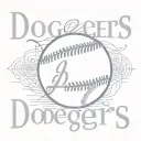 simple baseball thin lined with the word Dodgers in cursive font  tattoo design idea