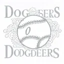 simple baseball thin lined with the word Dodgers in cursive font  tattoo design idea