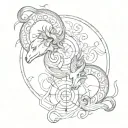Capricorn and Gemini zodiac sign tattoo design idea