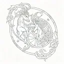 Capricorn and Gemini zodiac sign tattoo design idea