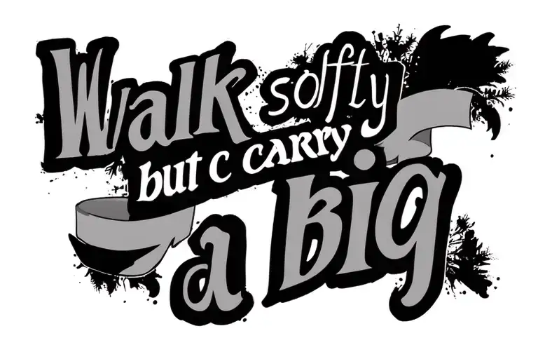 "Walk softly but carry a big " quad tattoo design idea