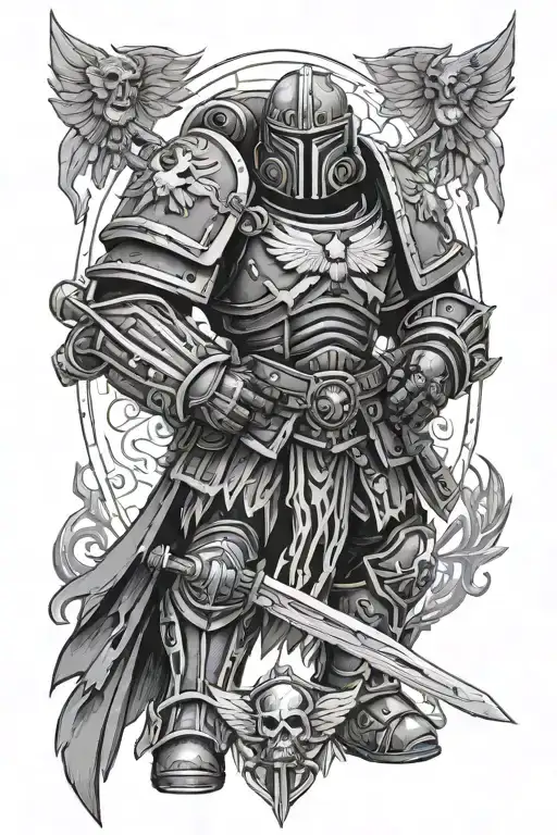 Warhammer 40k blood ravens tattoo design idea