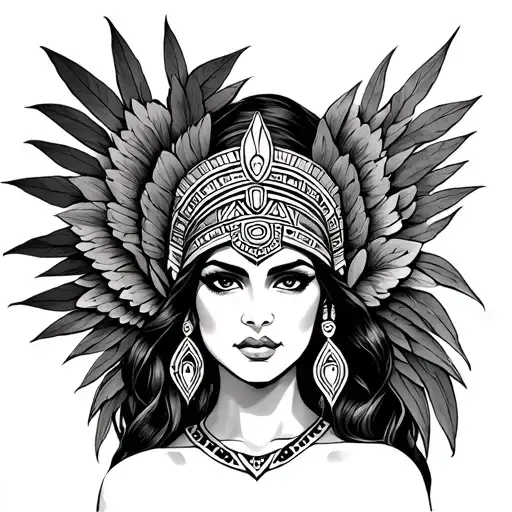 aztec princess tattoo design idea