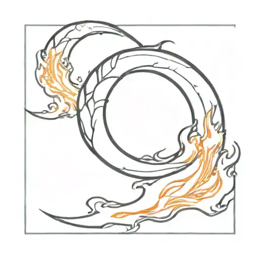 karambit on fire tattoo design idea