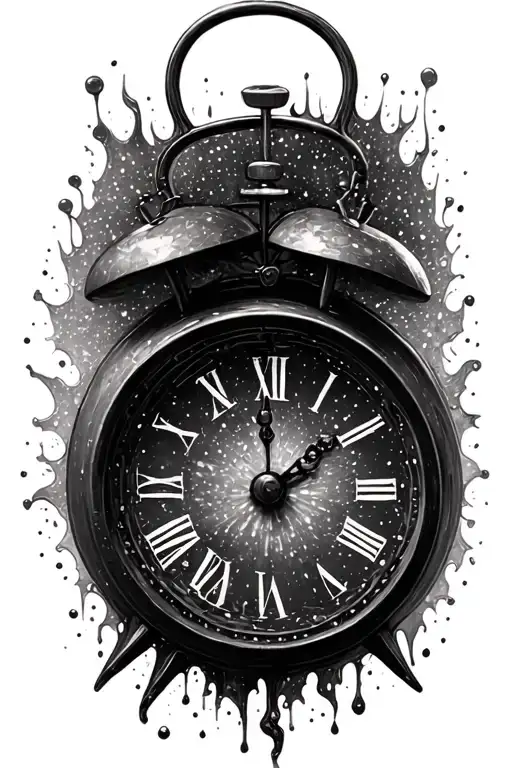 clock melting tattoo design idea