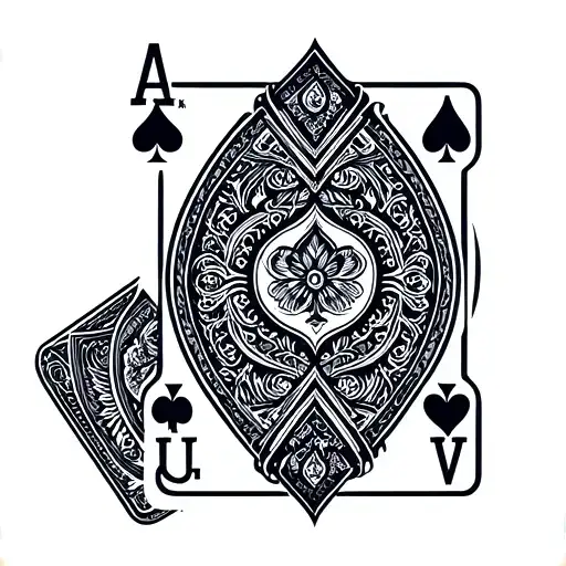 playing cards, mahjong tiles, whiskey tattoo design idea