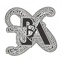 A sleek and modern tattoo design featuring intertwined A and R letters with a minimalist and cool aesthetic. The letters tattoo design idea