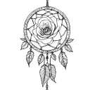 Dreamcatcher, rose, tattoo design idea