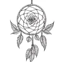 Dreamcatcher, rose, tattoo design idea