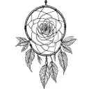Dreamcatcher, rose, tattoo design idea