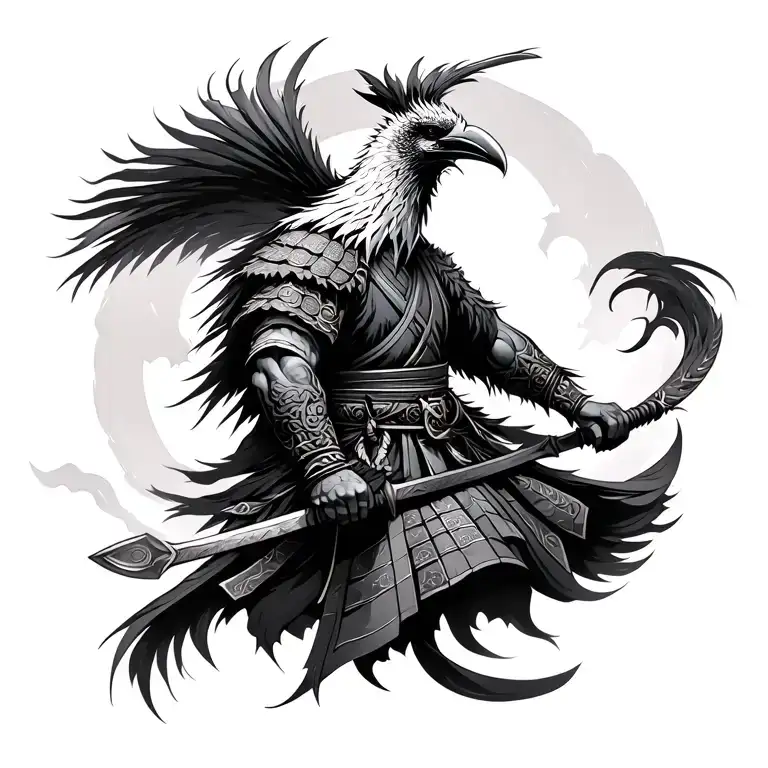 KARASU TENGU SAMURAI WARRIOR tattoo design idea
