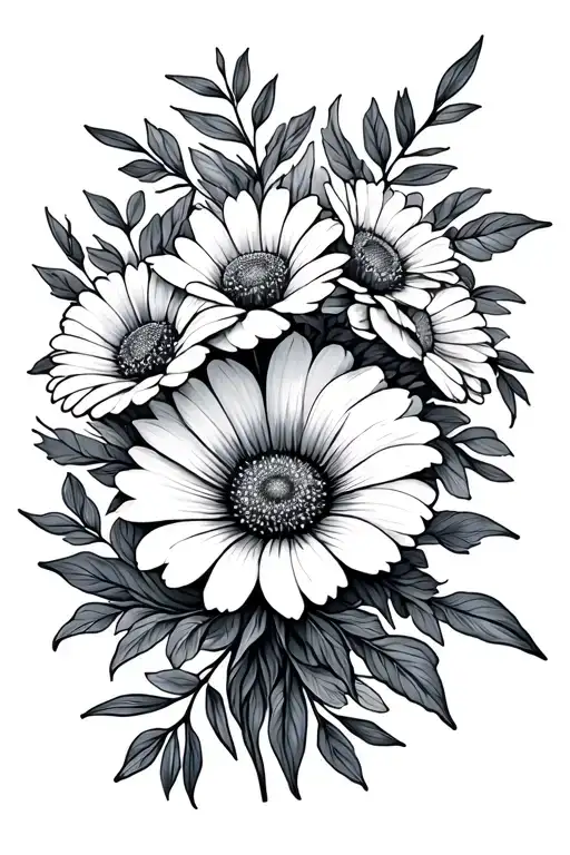 may July November birth flower bouquet tattoo design idea