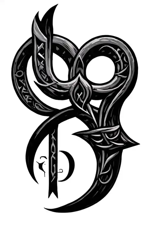 anglo saxon runes tattoo design idea