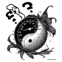 "Going forearm " III.XII.MMV with mob psycho question marks and ying and yang koi with car spedometer   tattoo design idea