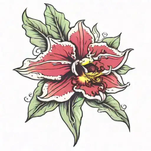 cattleya orchid tattoo design idea