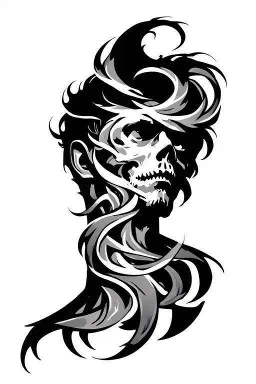 A rebellion relic, curving in dips and swirls, starts at his bare left wrist where it stretches and swirls up his neck tattoo design idea