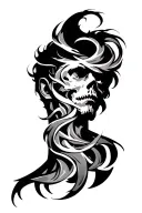 A rebellion relic, curving in dips and swirls, starts at his bare left wrist where it stretches and swirls up his neck tattoo design idea