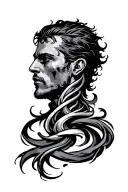 A rebellion relic, curving in dips and swirls, starts at his bare left wrist where it stretches and swirls up his neck tattoo design idea
