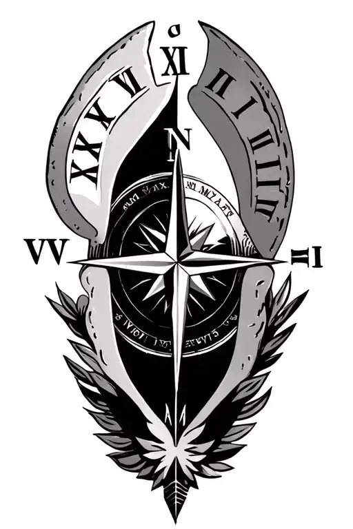 arrow. compass. Roman numeral birthdate incorporated VIII・XXVI・MMXX     VI・XIII・MMXXIII       tattoo design idea
