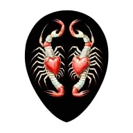two scorpions with heart tattoo design idea