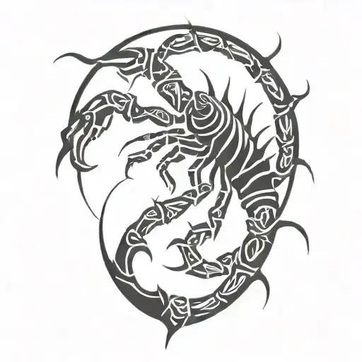scorpion stinging tattoo design idea