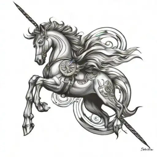 Sagittarius and infinity tattoo design idea
